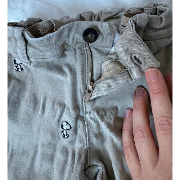Janie and Jack Peanuts Snoopy Straight Leg Embroidered Khaki Pants Kids 3 *good* - Picture 10 of 13